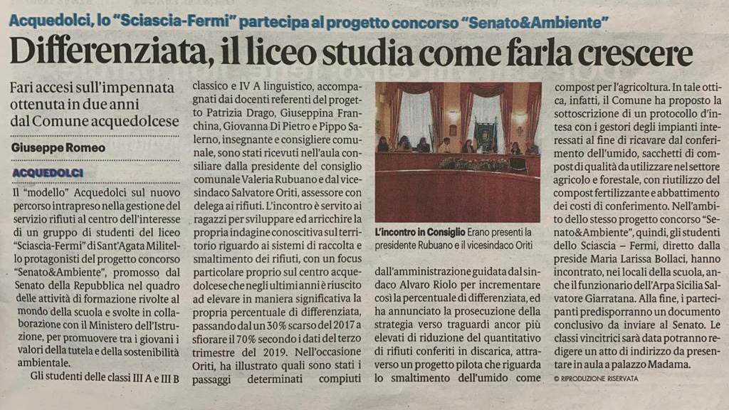 Gazzetta del Sud- incontro Acquedolci